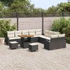 vidaXL Garten-Sofa-Set mit Kissen mit Kissen 13 pcs Schwarz und Creme