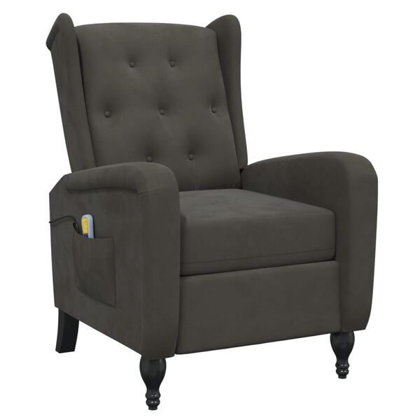 vidaXL Massagesessel Dunkelgrau Samt