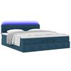 vidaXL Ottoman-Bett mit Matratzen & LED Dunkelblau 200x200 cm Samt
