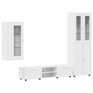 vidaXL TV-Schrankset FLORIN 3 stk. 150 x 39 x 30 cm Hochglanz Wei&szlig;