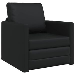 vidaXL Bodensofa mit Schlaffunktion Schwarz 112x174x55 cm Kunstleder