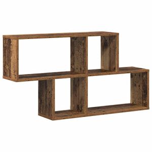 vidaXL Wandregal mit Regal Wandmontiert Braun Holzwerkstoff