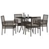 vidaXL Garten Essgruppe 5 pcs Braun Poly-Rattan
