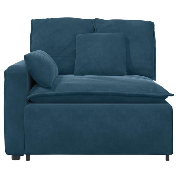 vidaXL Modulares Sofa Endmodul mit Armlehne Kissen Blau 100 cm