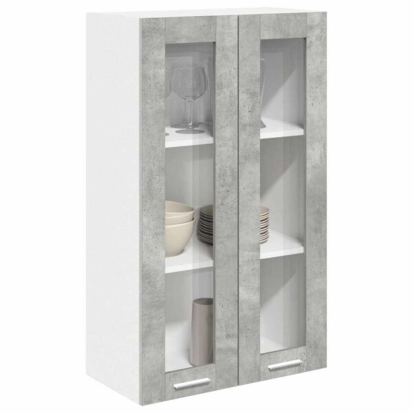vidaXL H&auml;ngeschrank mit T&uuml;r Beton Grau 60 x 31 x 100 cm Holzwerkstoff