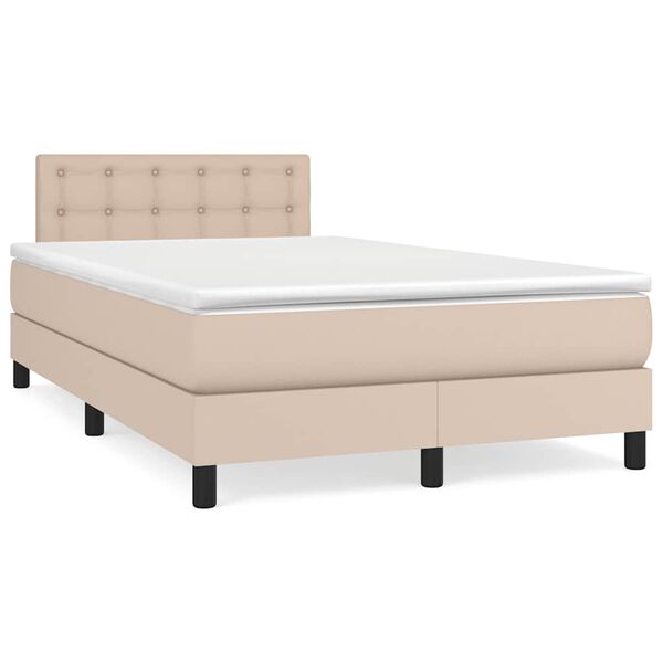vidaXL Boxspringbett mit Matratze & LED Cappuccino-Braun 120x190 cm