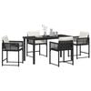 vidaXL Garten Essgruppe 5 pcs Schwarz Poly-Rattan