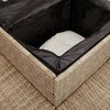 vidaXL Gartensofa in L-Form mit Tisch und Kissen Beige Poly Rattan
