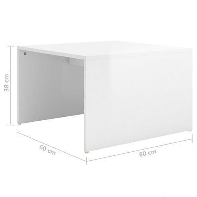 vidaXL 3-tlg. Satztisch-Set Hochglanz-Weiß 60x60x38 cm Spanplatte