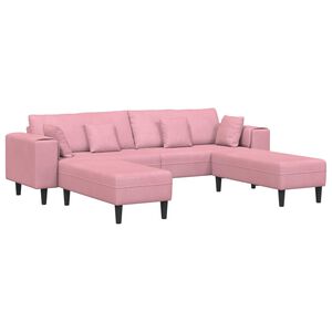 vidaXL Sofa 3 stk. Rosa Samt