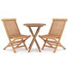 vidaXL 3-tlg. Garten-Essgruppe Massivholz Teak
