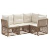 vidaXL Gartensofa-set 4 stk. 4-Sitzer Beige Poly-Rattan