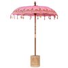 vidaXL Balinesischer Sonnenschirm mit Sockel Rosa 185 x 185 x 260 cm