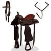 vidaXL Western-Sattel, Halfter & Brustblatt Echtleder 16" Braun