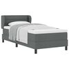 vidaXL Boxspringbett mit Matratze Dunkelgrau 80 x 200 cm Stoff