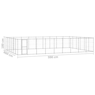 vidaXL Outdoor-Hundezwinger Verzinkter Stahl 65,34 m²