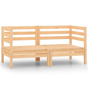 vidaXL 2-Sitzer-Gartensofa Kiefer Massivholz
