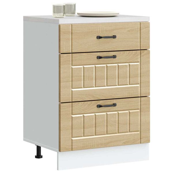 vidaXL K&uuml;chen-Unterschrank Lucca Sonoma-Eiche Holzwerkstoff