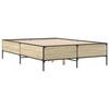vidaXL Bettgestell Sonoma-Eiche 160x200 cm Holzwerkstoff und Metall