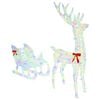 vidaXL Rentier Zieh Schlitten mit 200 LEDs Bunt 70 x 26 x 129 cm Acryl