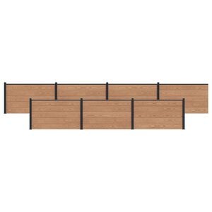 vidaXL Zaunelement 7 pcs WPC und Aluminium Braun