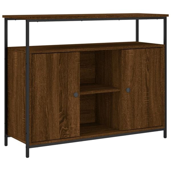 vidaXL Sideboard Braun Eichen-Optik 100x35x80 cm Holzwerkstoff