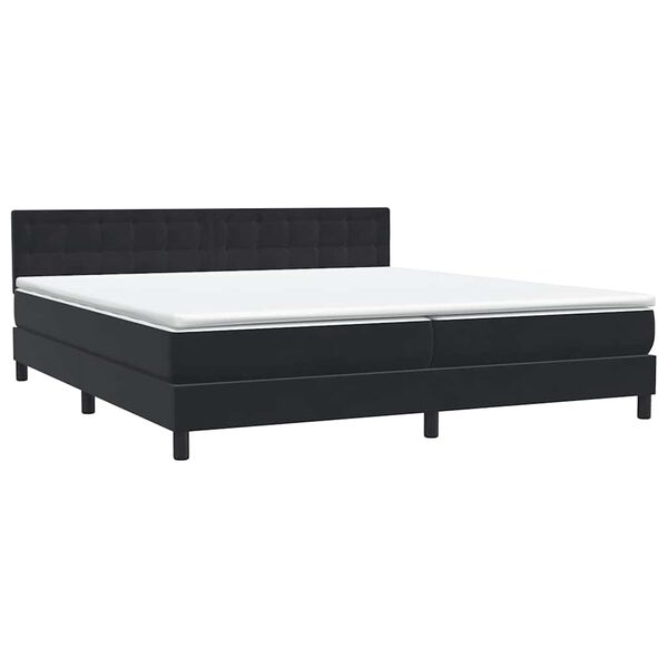vidaXL Boxspringbett mit Matratze Schwarz 200x210 cm Samt