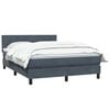 vidaXL Boxspringbett mit Matratze Dunkelgrau 140x220 cm Samt