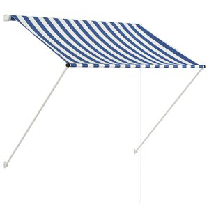 vidaXL Einziehbare Markise 100&times;150 cm Blau und Wei&szlig;