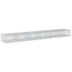 vidaXL Gabione mit Deckel 600x100x50 cm Verzinktes Eisen