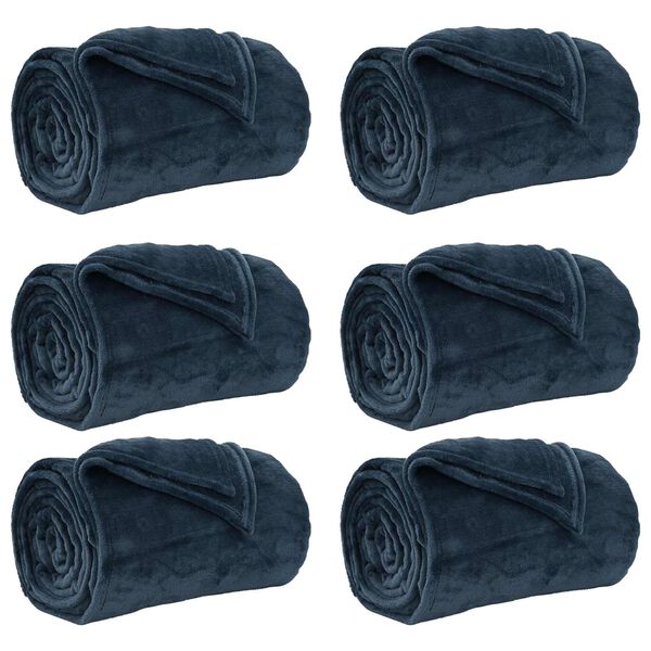 vidaXL Wohndecken 6 pcs Marineblau 130 x 150 cm Fleece