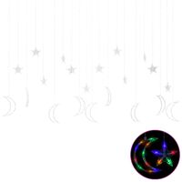 vidaXL Lichterketten Stern und Mond Fernbedienung 345 LED Bunt