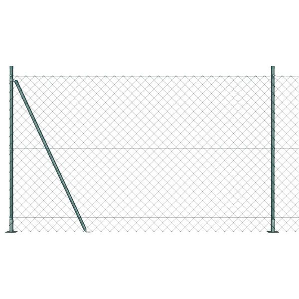 vidaXL Zaunpfosten Gr&uuml;n 25 x 1,4 m (60 x 60 mm Gitter) Stahl und PVC