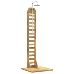 vidaXL Gartendusche 225 cm Massives Akazienholz und Edelstahl Wei&szlig;
