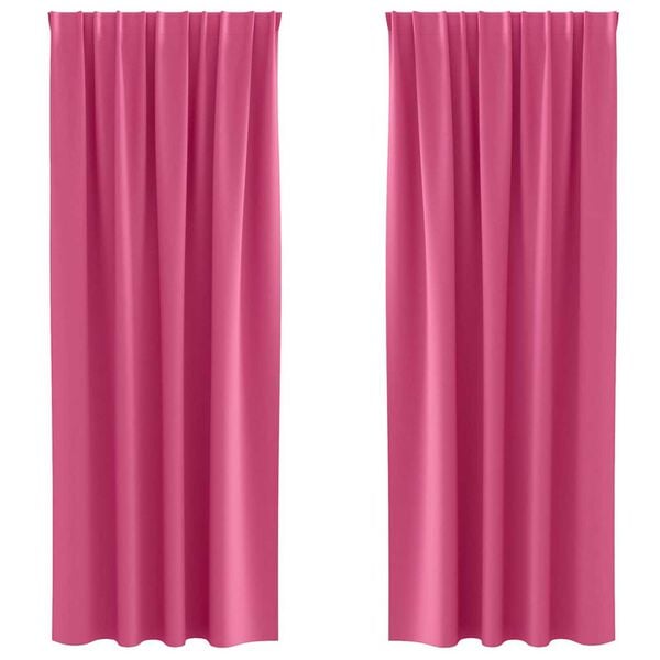 vidaXL Verdunkelungs-Vorhänge mit Ringen 2 pcs Helles Pink