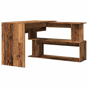 vidaXL Eckschreibtisch Altholz-Optik 200,5x50x76 cm Holzwerkstoff