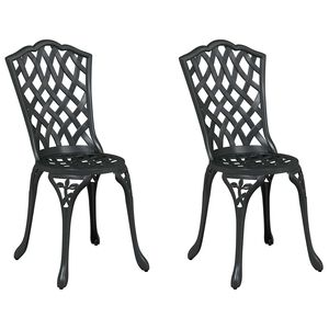 vidaXL Gartenstuhl 2 pcs Schwarz 39 x 40 x 87cm Aluminium