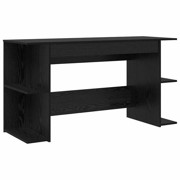 vidaXL Schreibtisch mit Regal Schwarz Eichen-Optik 140 x 50 x 75 cm