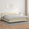 vidaXL Boxspringbett mit Matratze Creme 200x200 cm Kunstleder