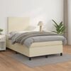 vidaXL Boxspringbett mit Matratze Creme 120x200 cm Kunstleder