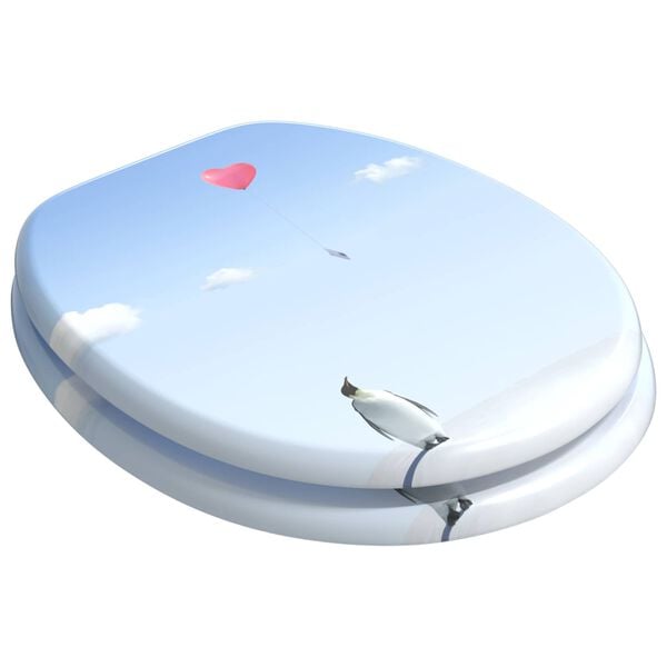 vidaXL Toilettensitz Blau 44 x 38 cm MDF-Platte