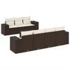 vidaXL 8-tlg. Garten-Sofagarnitur mit Kissen Braun Poly Rattan