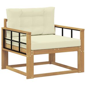 vidaXL Outdoor Mittelsofa Polyester Wei&szlig;