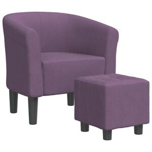 vidaXL Clubsessel mit Fu&szlig;hocker Lila Stoff