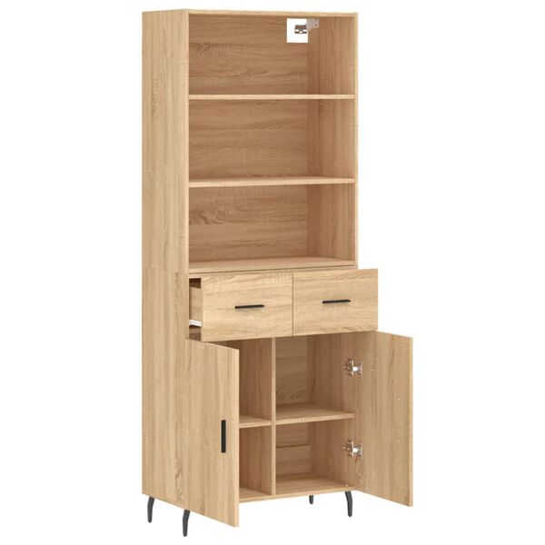 vidaXL Highboard Sonoma-Eiche 69,5x34x180 cm Holzwerkstoff