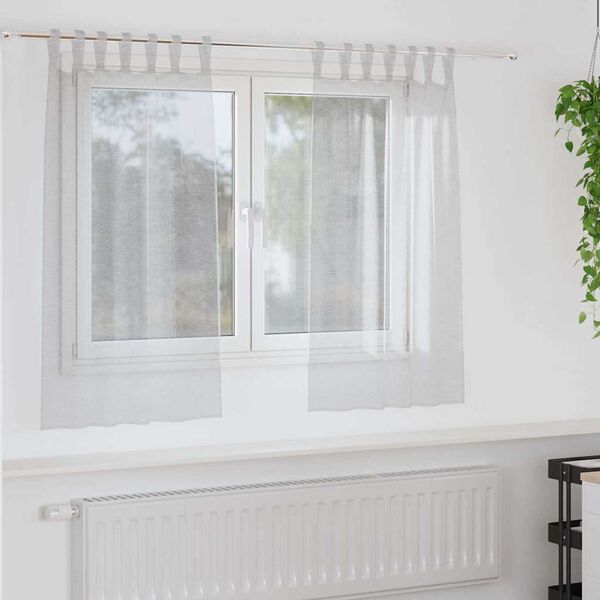 vidaXL Voile-Vorhang 2 pcs Hellgrau 140 x 140 cm Polyester
