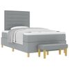 vidaXL Boxspringbett mit Kopfteil Hellgrau 190 x 120 cm Stoff