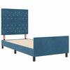 vidaXL Boxspringbett mit Kopfteil Dunkelblau 90 x 190 cm Samt