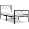 vidaXL Bettgestell mit Kopf- und Fu&szlig;teil Metall Schwarz 100x190 cm