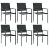 vidaXL Gartenst&uuml;hle 6 Stk. Schwarz 54x62,5x89 cm Poly Rattan